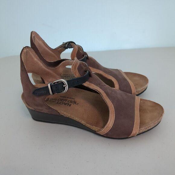 NAOT Fiona suede wedge sandals size eu 37 us 6 - Picture 1 of 5